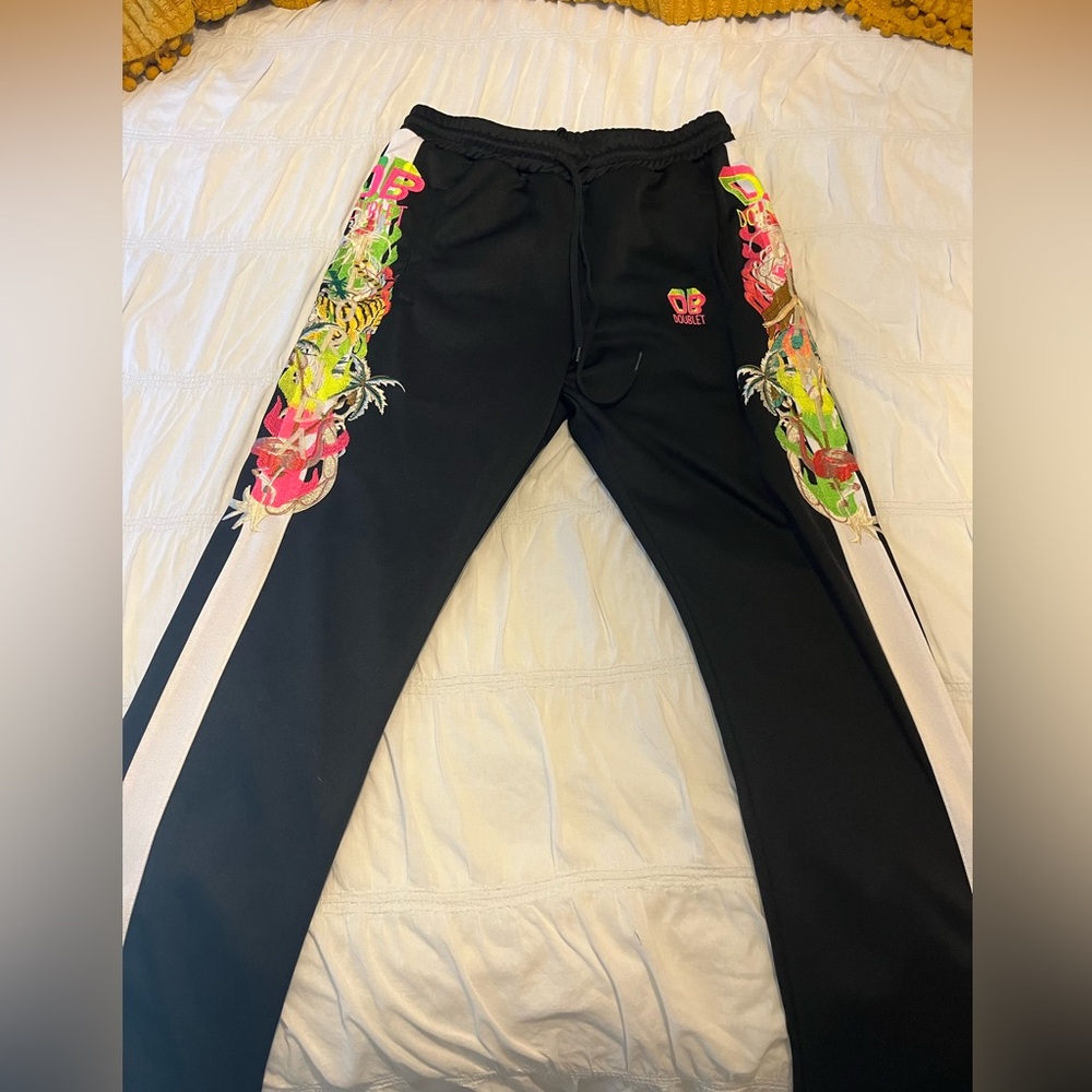 Doublet chaos embroidered track pants size small